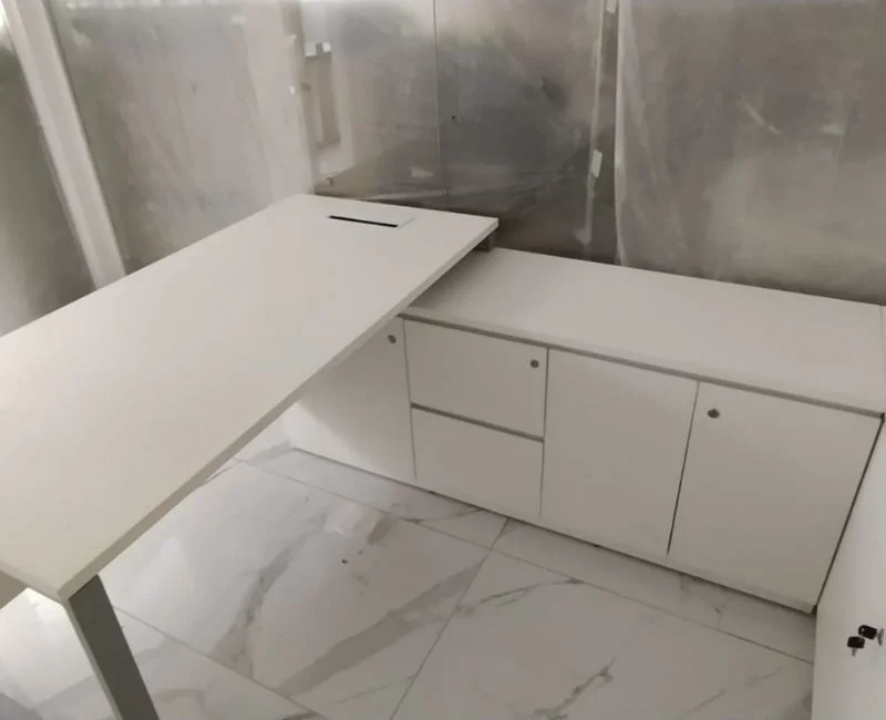 Aluminium Leg Desk With Cabinet Set B