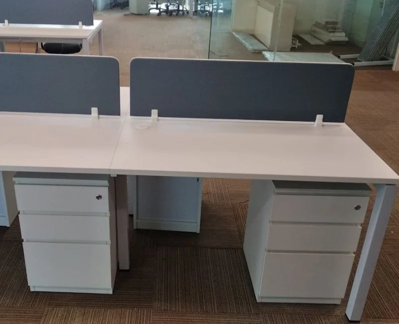 Aluminium Leg Desk With & without Cabinet Set B